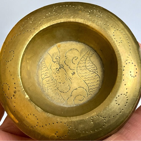 🌺5 Antique Chinese Brass Nesting Bowls/Cups - Picture 9 of 11